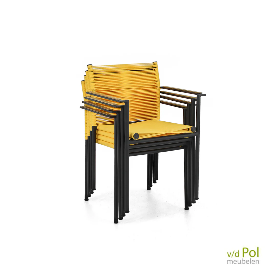 Jakarta dining tuinstoel stapelbaar lemon - Afbeelding 3